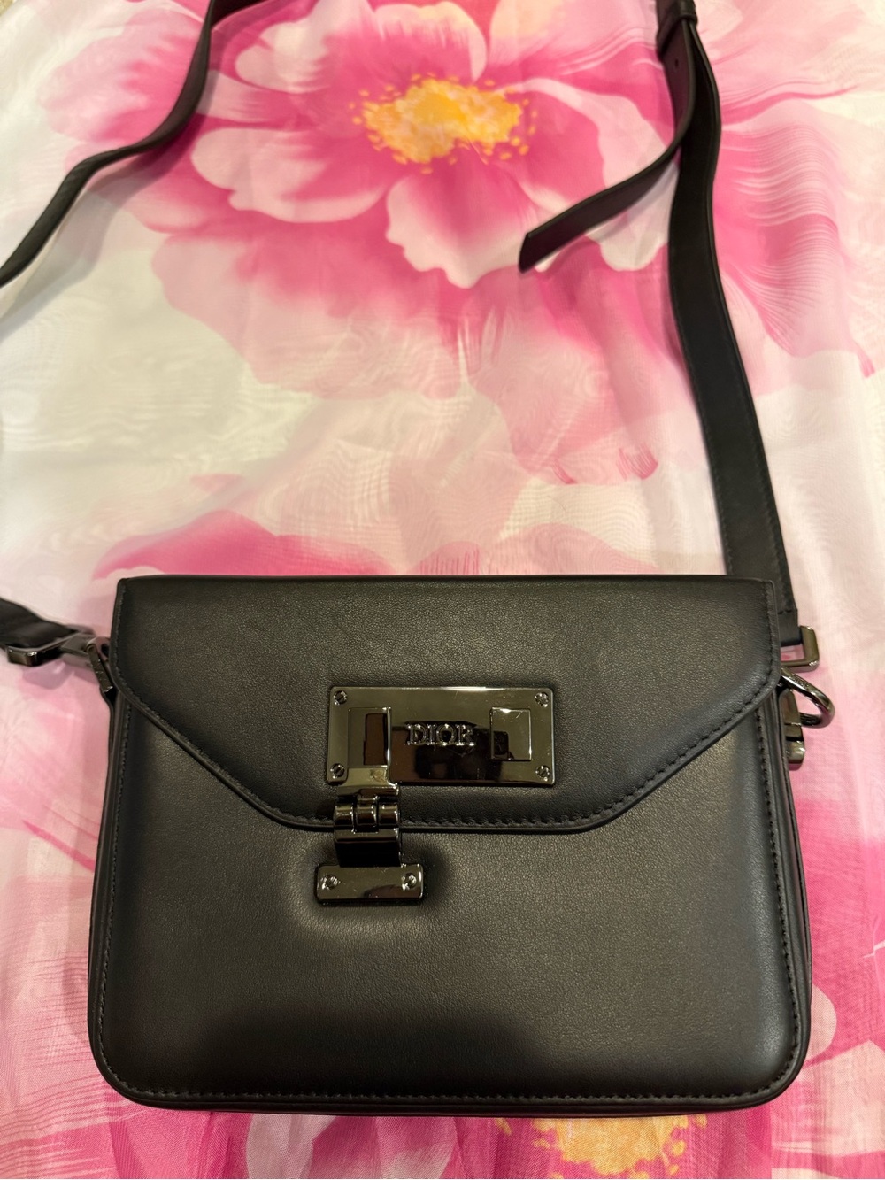 Black Leather Crossbody Shoulder Bag